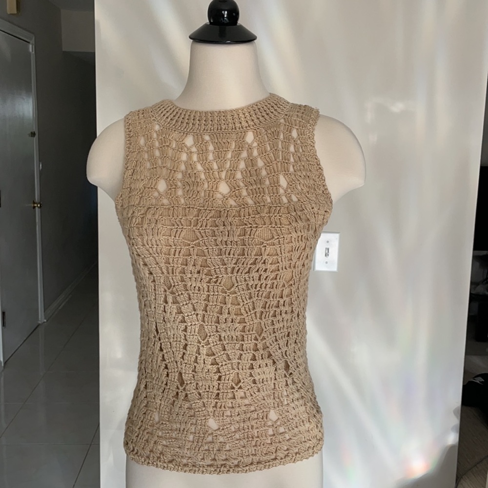 Tan Crochet Top